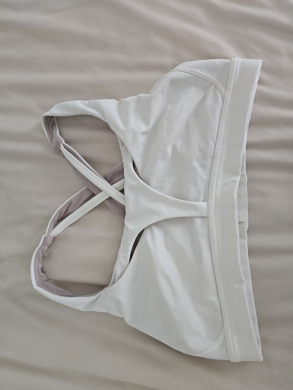 lululemon athletica White Cross-Back Light Support Sports Bra